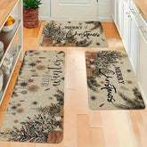 2pcs/3pcs Christmas Fleece Mat Set – Decorative Potted Plant & Bell Pattern for Home