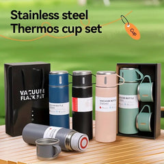 500ml Stainless Steel Vacuum Flask – Insulated Travel Mug with Bonus Cup
