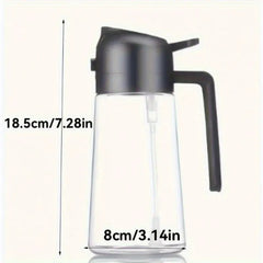 2-in-1 Oil Dispenser & Sprayer – 16oz Food-Grade Bottle for Cooking, Salad & Grilling