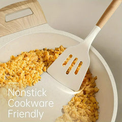 10pcs Heat-Resistant Silicone Cooking Utensil Set – Non-Stick Kitchen Tools with Wooden Handles