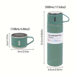 500ml Stainless Steel Vacuum Flask – Insulated Travel Mug with Bonus Cup