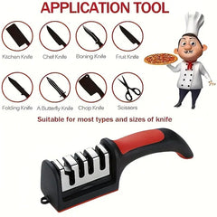4-Level Multi-Functional Knife Sharpener – Tungsten, Ceramic & ABS Stones for Kitchen Use