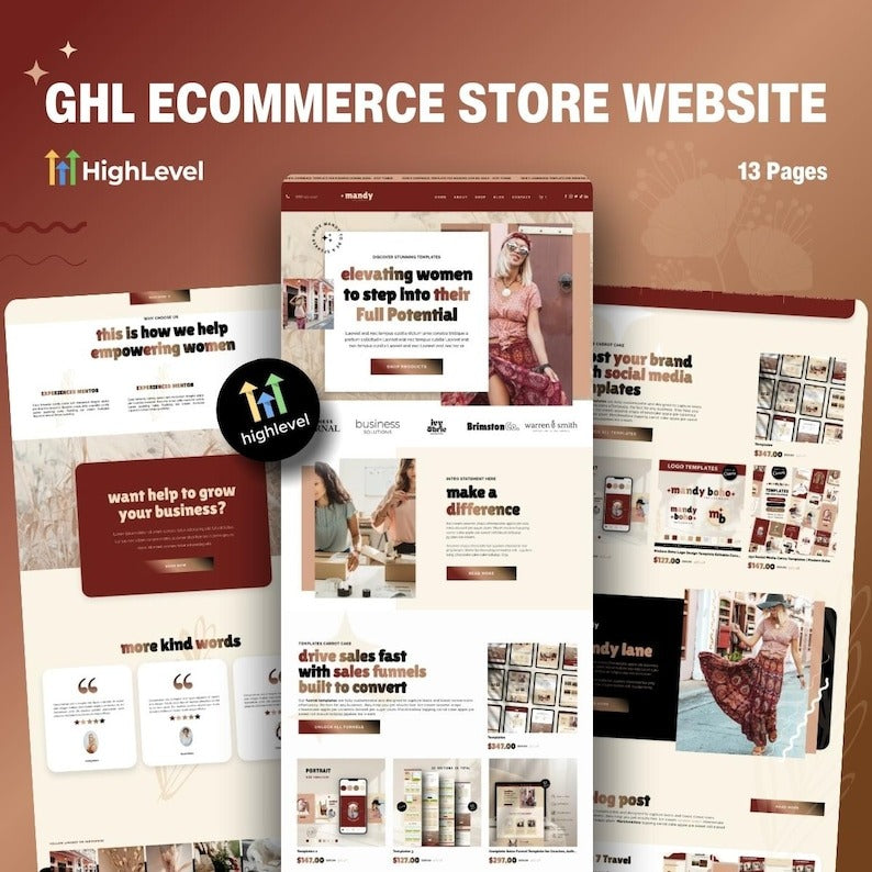 Minimalist GoHighLevel (GHL) eCommerce Website Template | High-Converting Brand Design