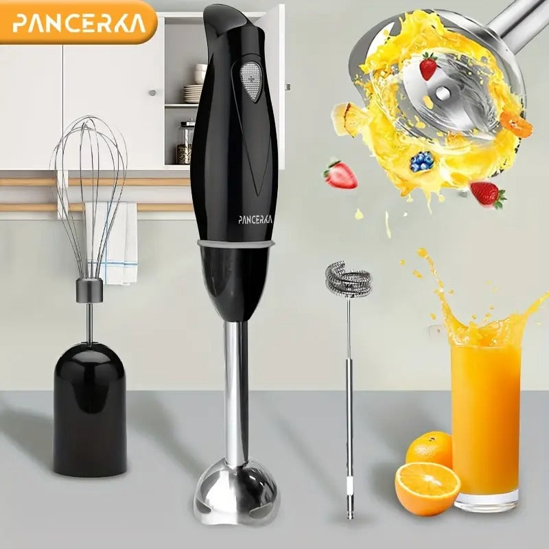 100W Immersion Hand Blender Set – Heavy-Duty Stainless Steel Handheld Blender with Whisk & Milk Frother Attachments